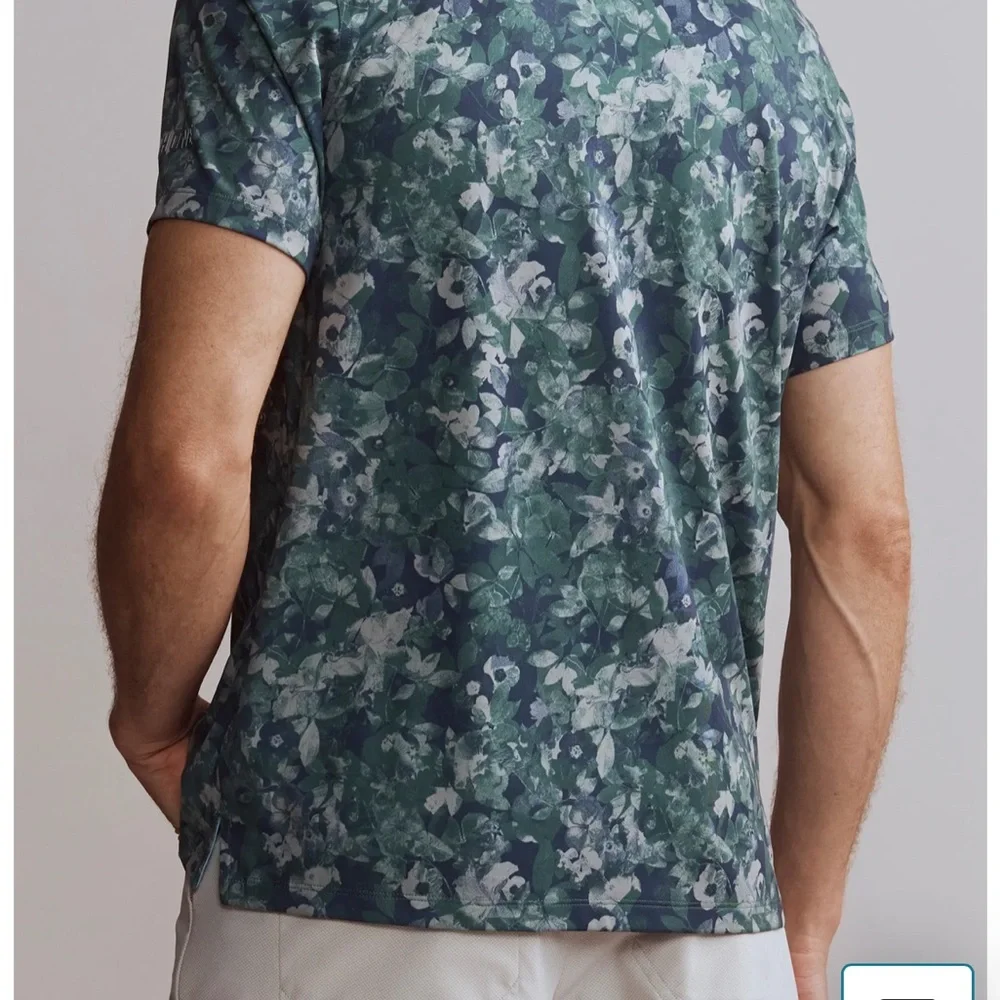 RHONE Golf Sport Polo Jungle Green Floral Camo - Picture 3 of 3